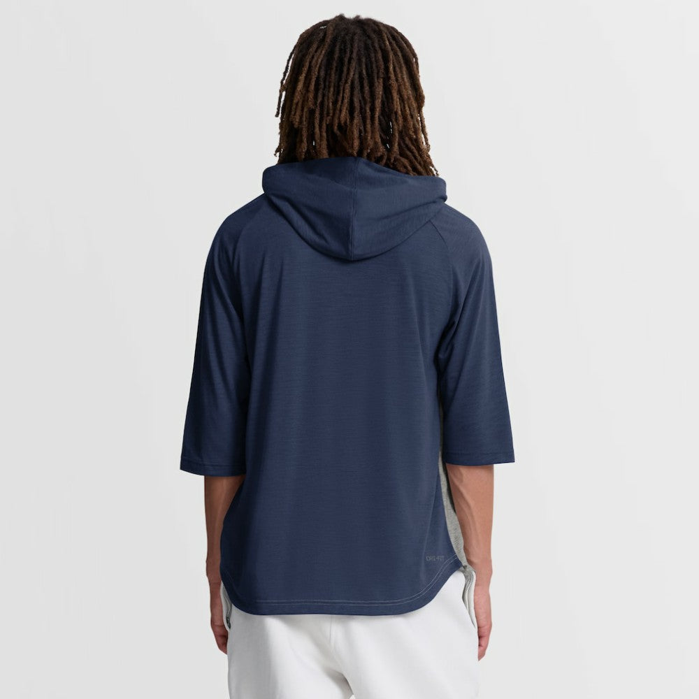Tampa Bay Rays Authentic Collection Flux Dri-FIT Raglan 3/4-Sleeve Hooded T-Shirt Gray