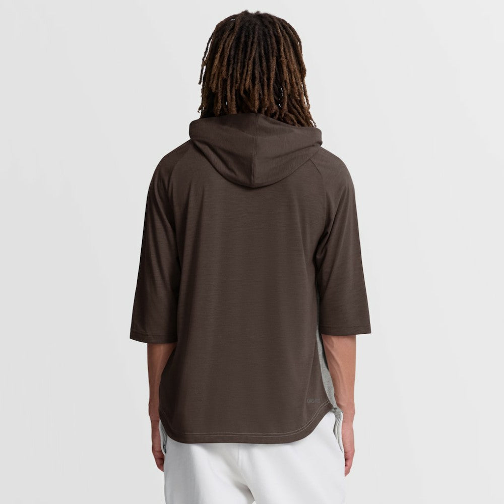 San Diego Padres Authentic Collection Flux Dri-FIT Raglan 3/4-Sleeve Hooded T-Shirt Gray