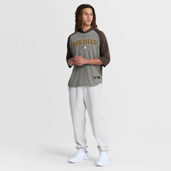 San Diego Padres Authentic Collection Flux Dri-FIT Raglan 3/4-Sleeve Hooded T-Shirt Gray
