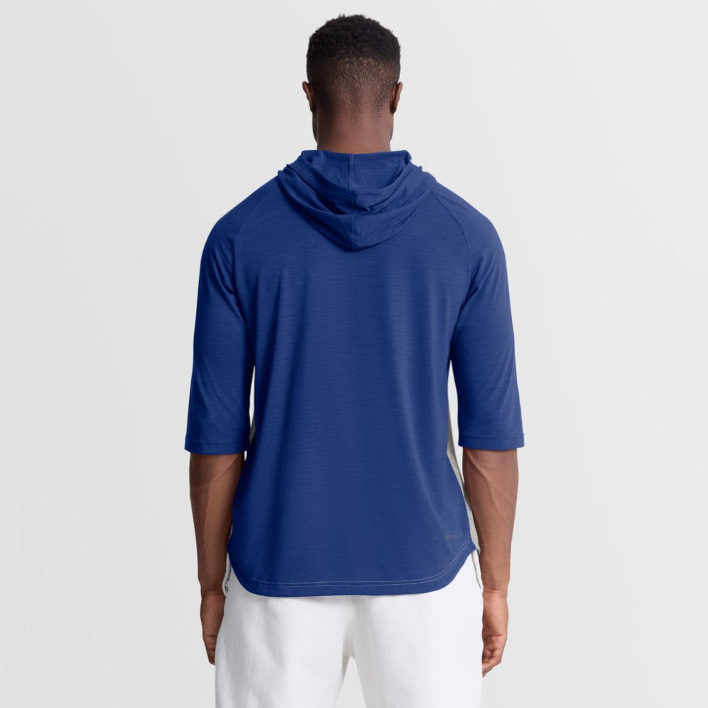 New York Mets Authentic Collection Flux Dri-FIT Raglan 3/4-Sleeve Hooded T-Shirt Gray