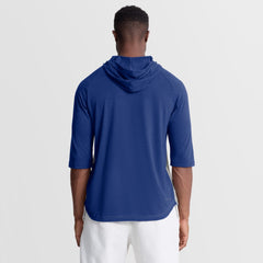 New York Mets Authentic Collection Flux Dri-FIT Raglan 3/4-Sleeve Hooded T-Shirt Gray