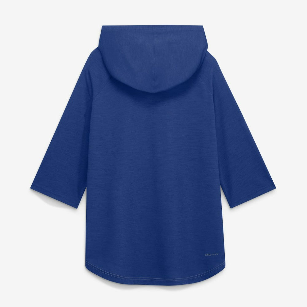 New York Mets Authentic Collection Flux Dri-FIT Raglan 3/4-Sleeve Hooded T-Shirt Gray