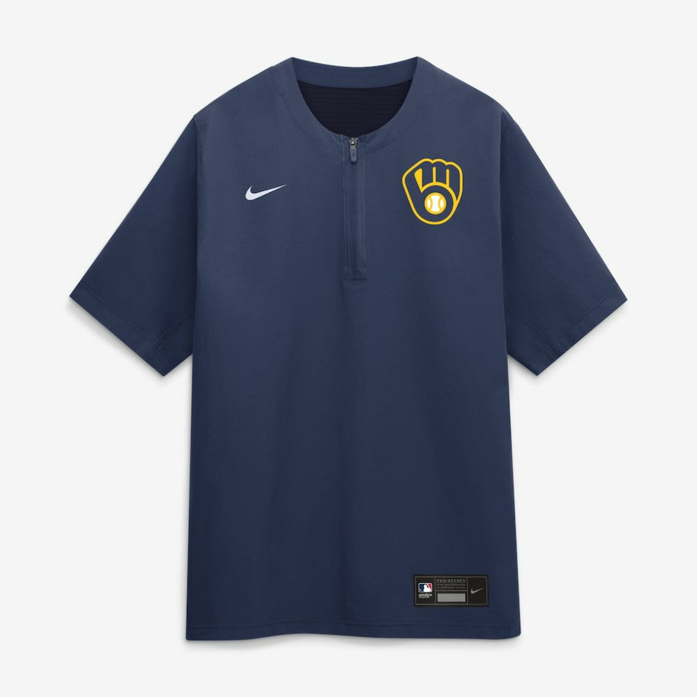 Milwaukee Brewers Authentic Collection Dri-FIT Quarter-Zip Windshirt Navy