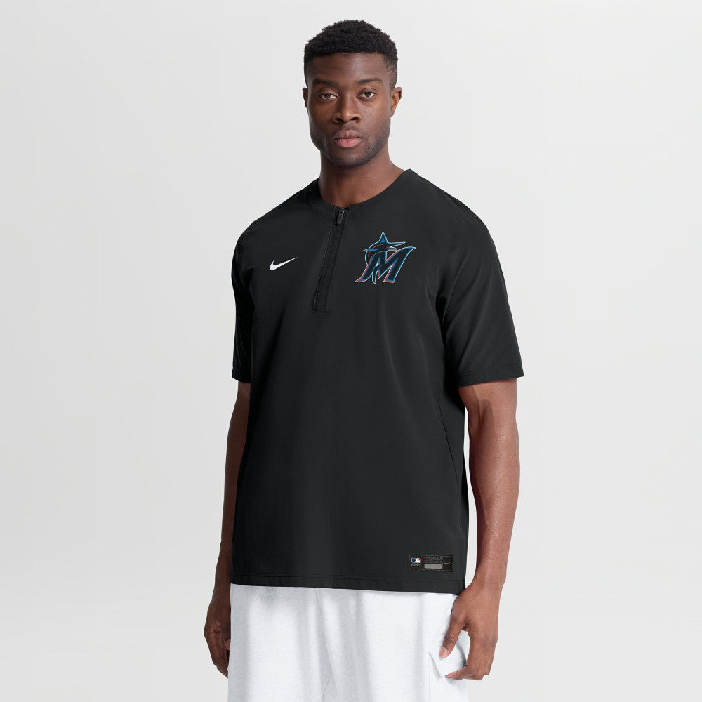 Miami Marlins Authentic Collection Dri-FIT Quarter-Zip Windshirt Black