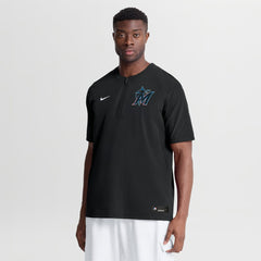 Miami Marlins Authentic Collection Dri-FIT Quarter-Zip Windshirt Black