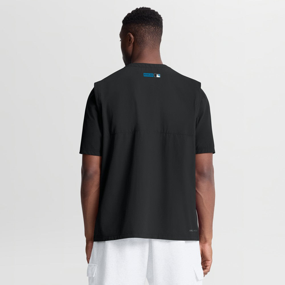 Miami Marlins Authentic Collection Dri-FIT Quarter-Zip Windshirt Black