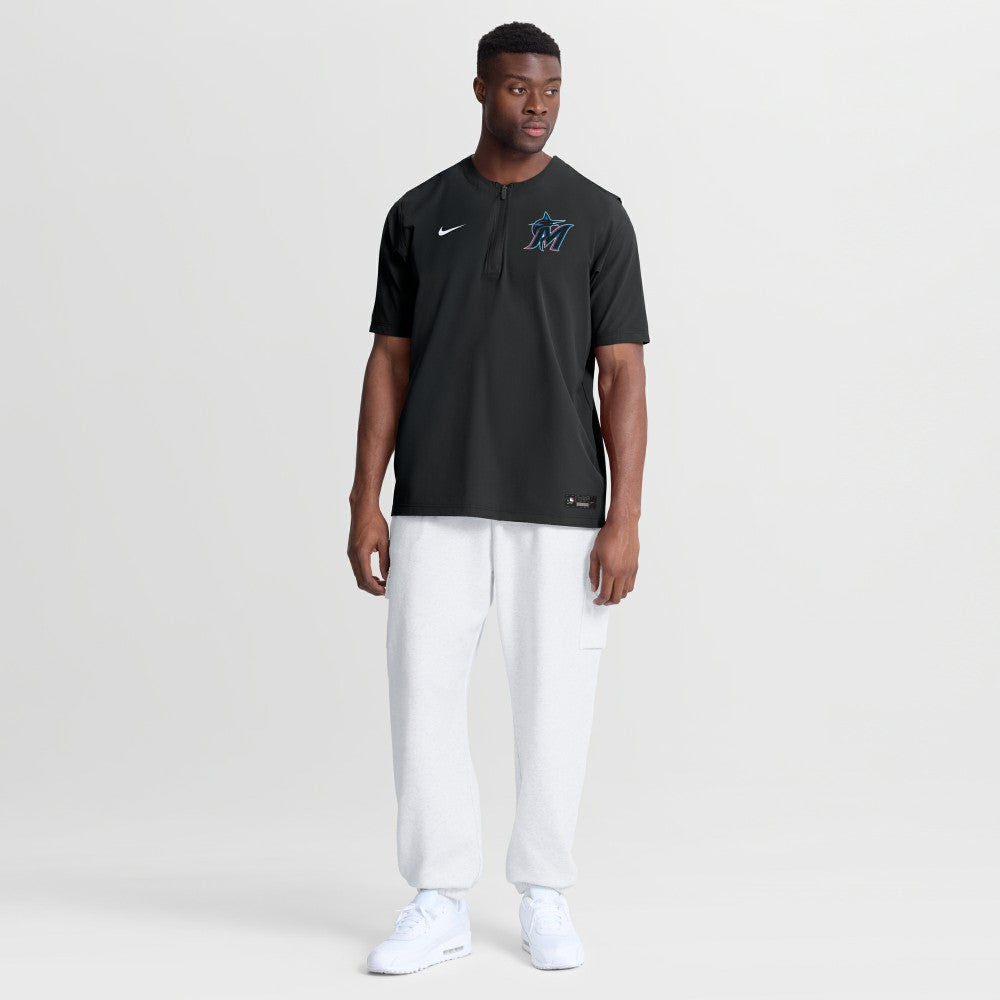 Miami Marlins Authentic Collection Dri-FIT Quarter-Zip Windshirt Black