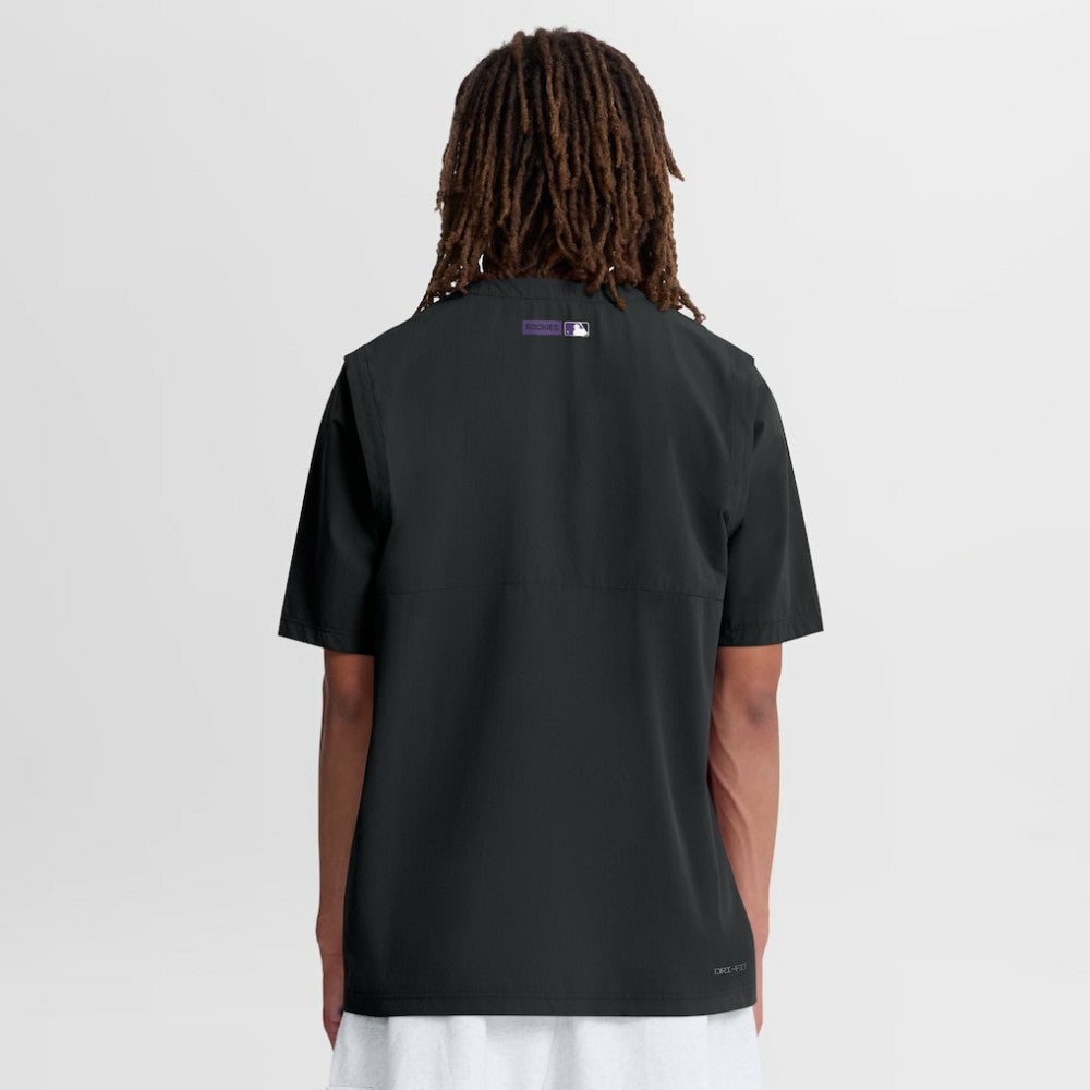 Colorado Rockies Authentic Collection Dri-FIT Quarter-Zip Windshirt Black