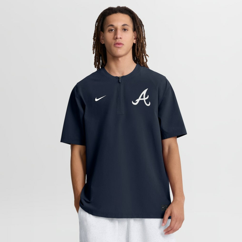 Atlanta Braves Authentic Collection Dri-FIT Quarter-Zip Windshirt Navy