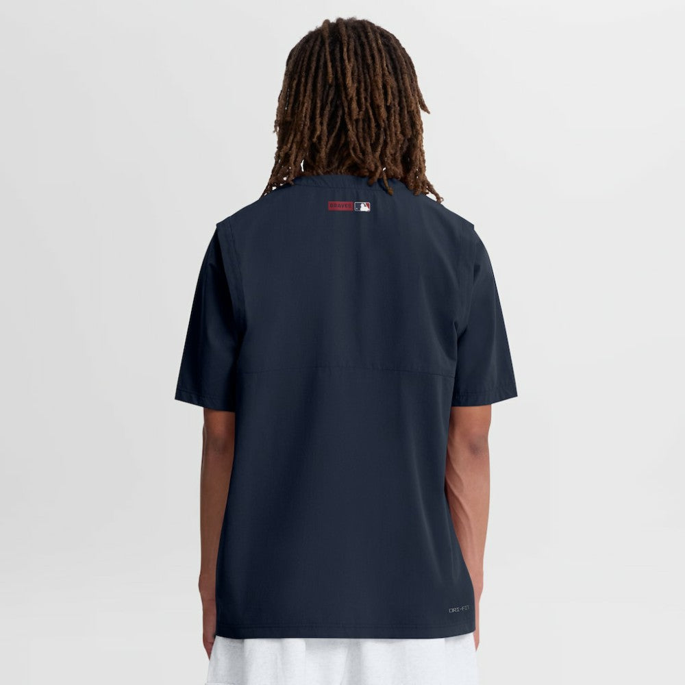 Atlanta Braves Authentic Collection Dri-FIT Quarter-Zip Windshirt Navy