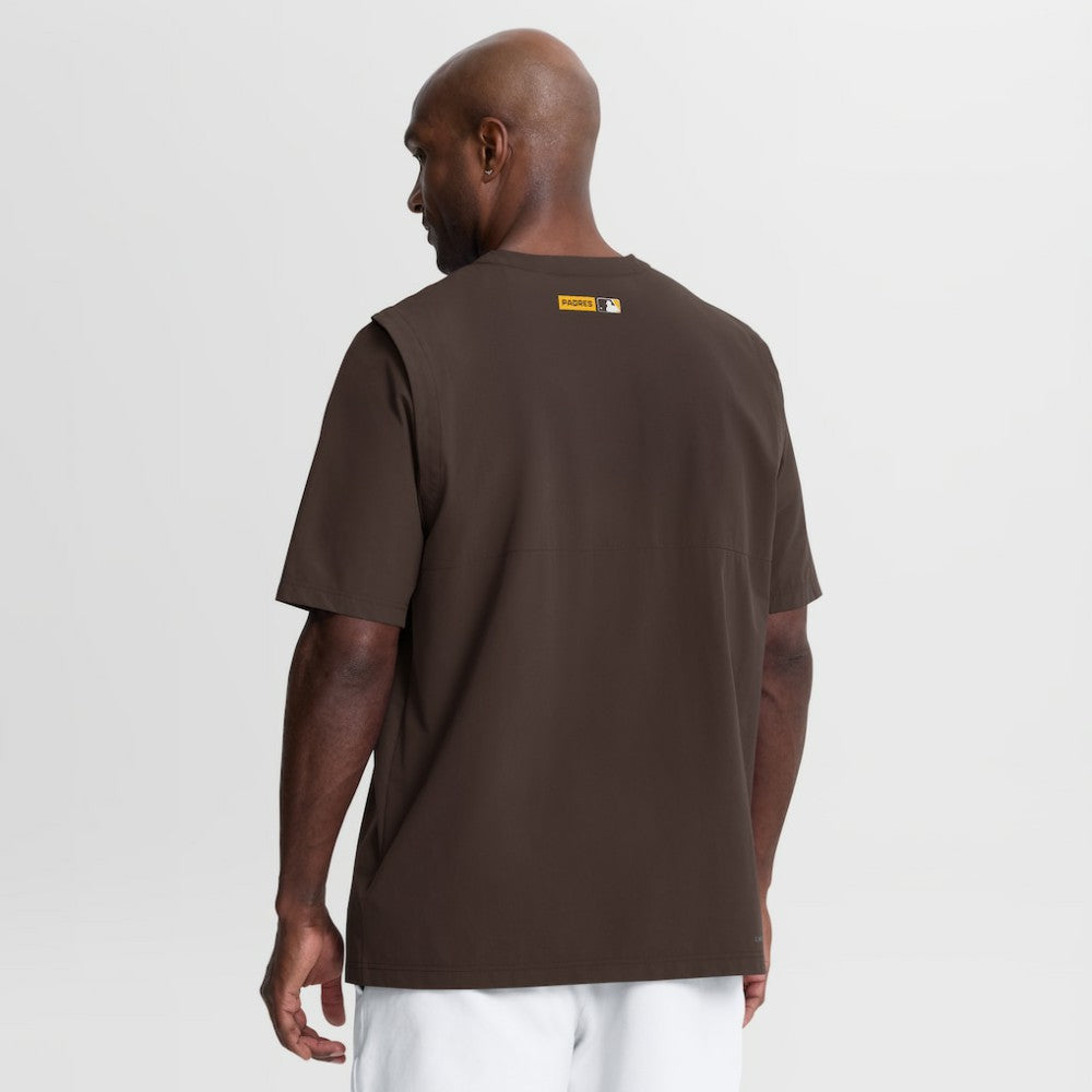 San Diego Padres Authentic Collection Dri-FIT Quarter-Zip Windshirt Brown