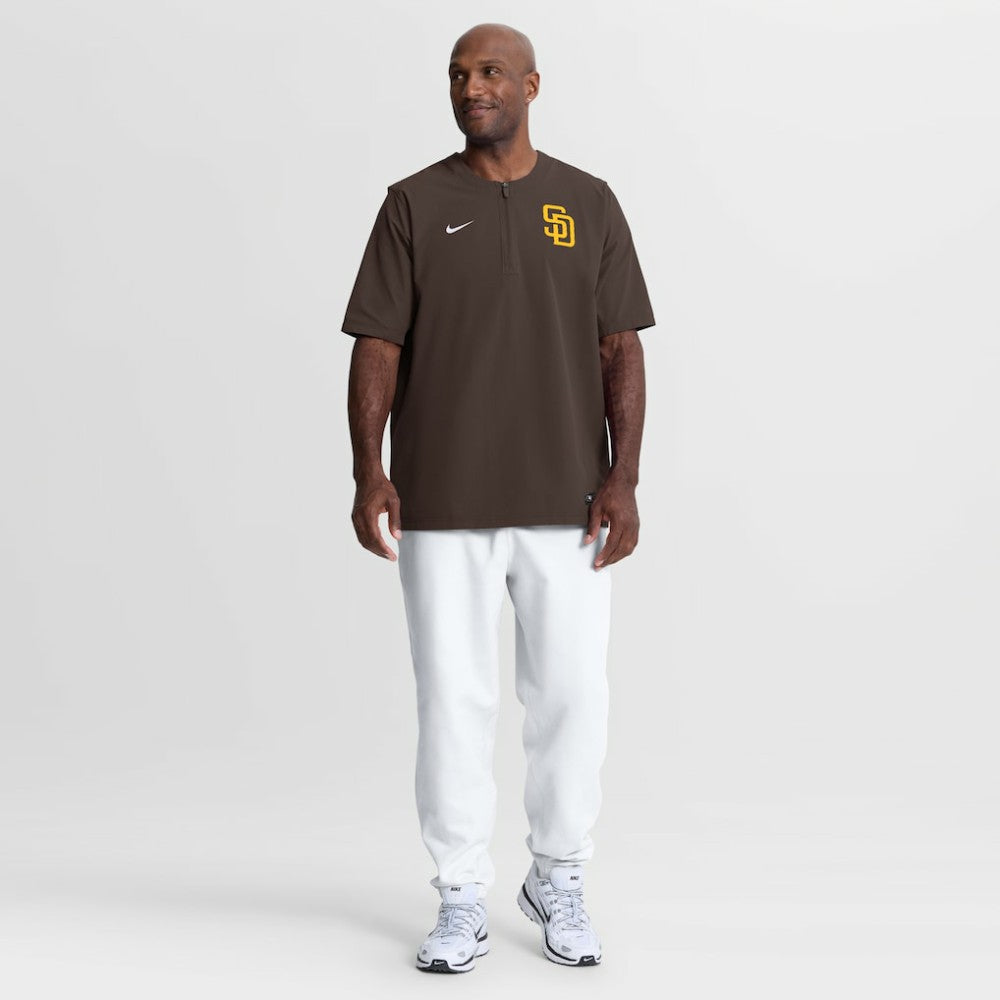 San Diego Padres Authentic Collection Dri-FIT Quarter-Zip Windshirt Brown