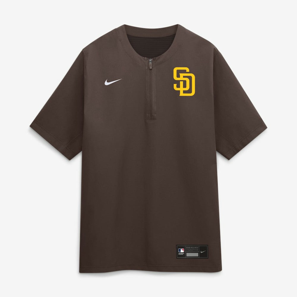 San Diego Padres Authentic Collection Dri-FIT Quarter-Zip Windshirt Brown