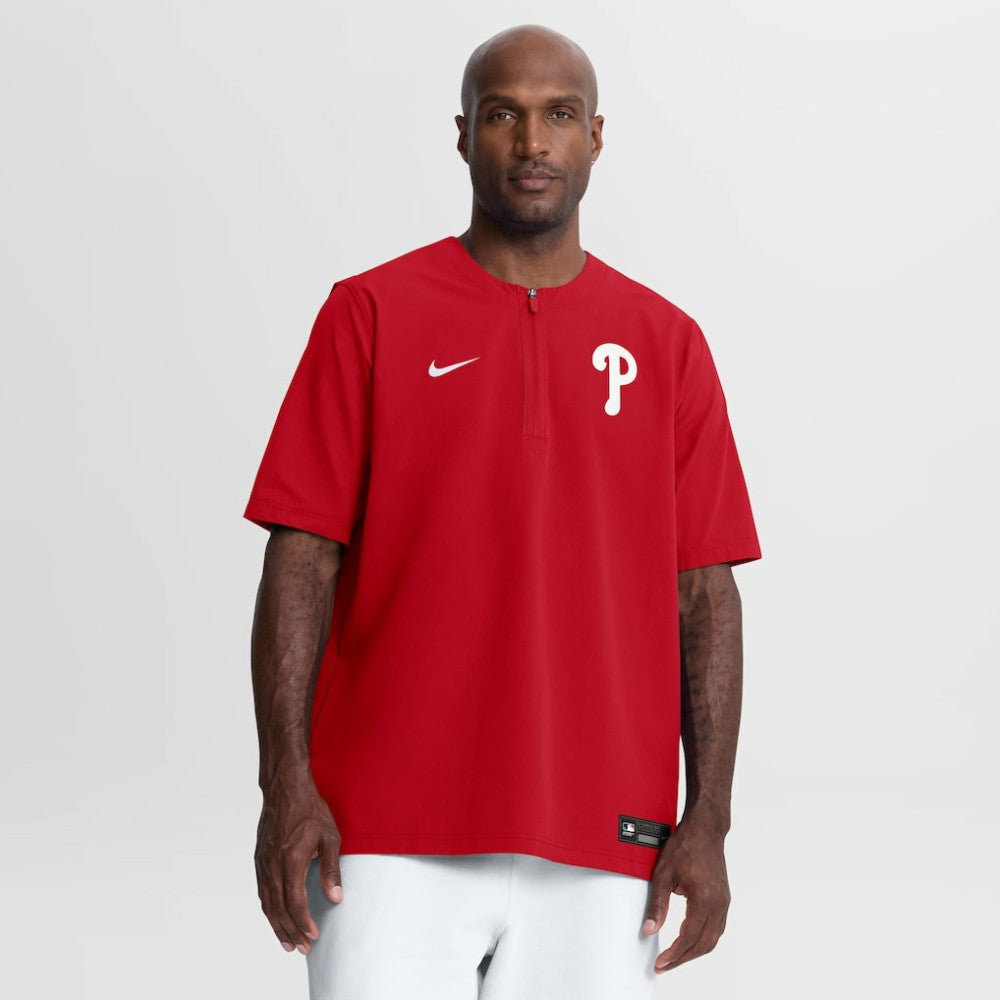 Philadelphia Phillies Authentic Collection Dri-FIT Quarter-Zip Windshirt Red