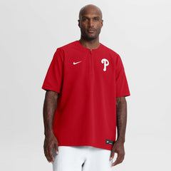 Philadelphia Phillies Authentic Collection Dri-FIT Quarter-Zip Windshirt Red