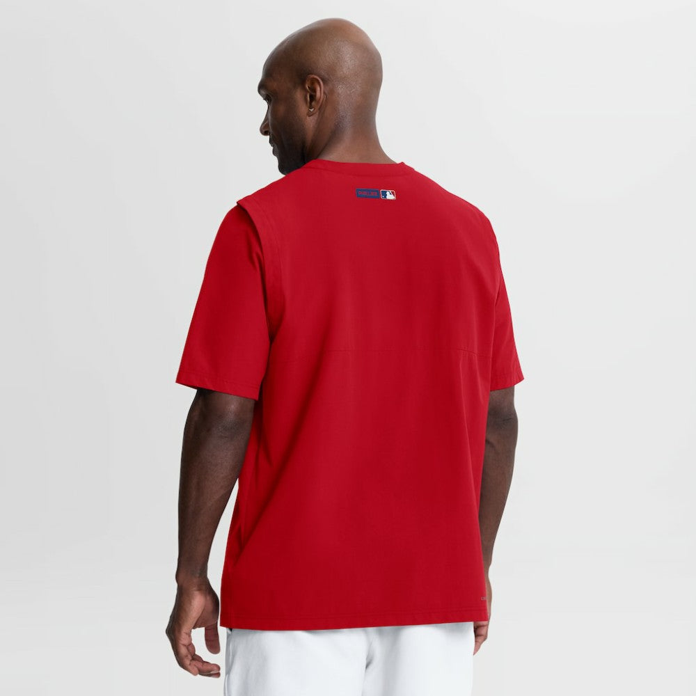 Philadelphia Phillies Authentic Collection Dri-FIT Quarter-Zip Windshirt Red