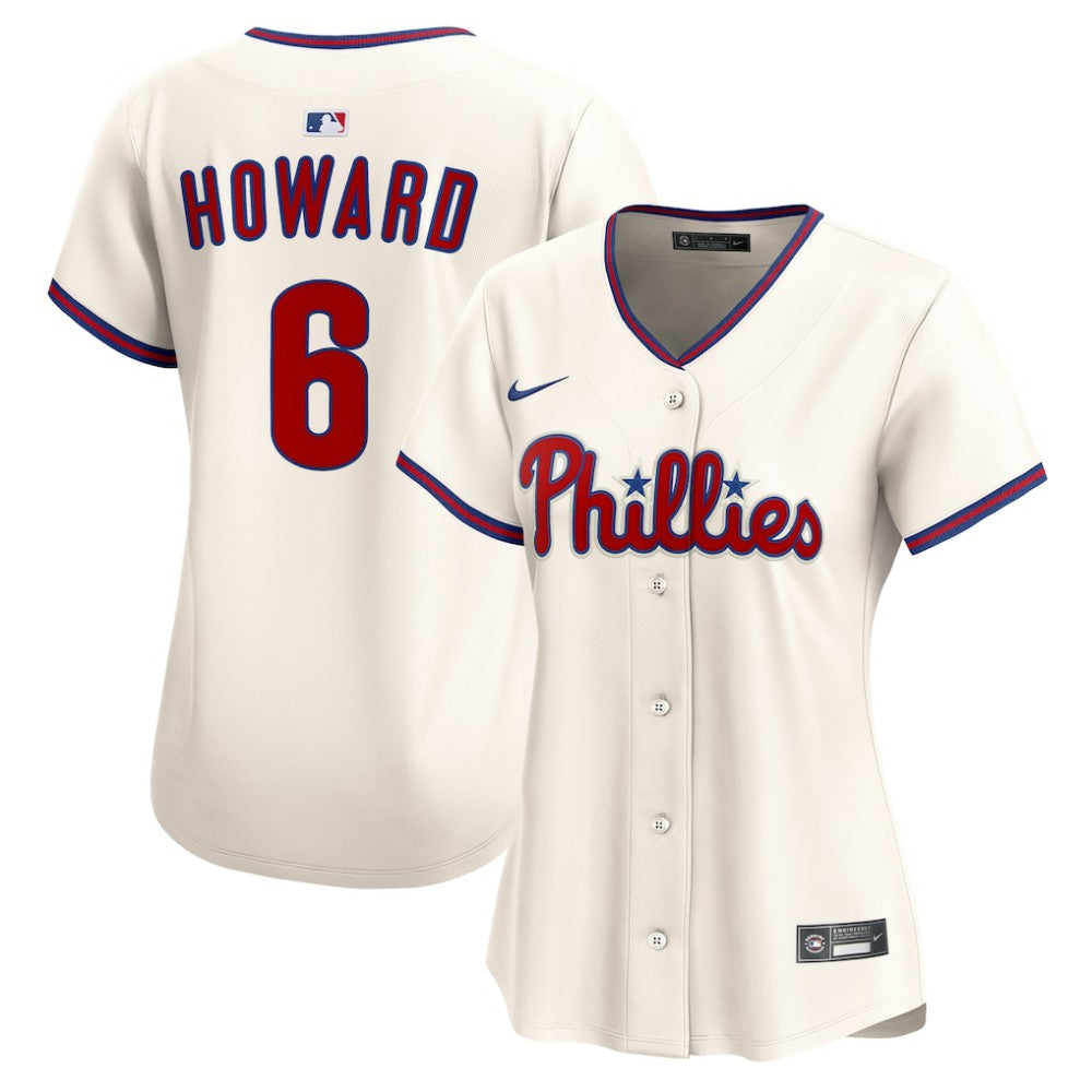 Ryan Howard Philadelphia Phillies Women's Alternate 2 Limited Jersey - Cream