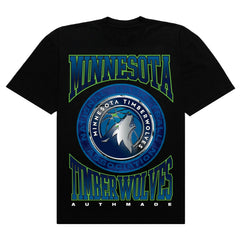 Minnesota Timberwolves Authmade Vintage Metal Premium Heavyweight T-Shirt - Black on sale