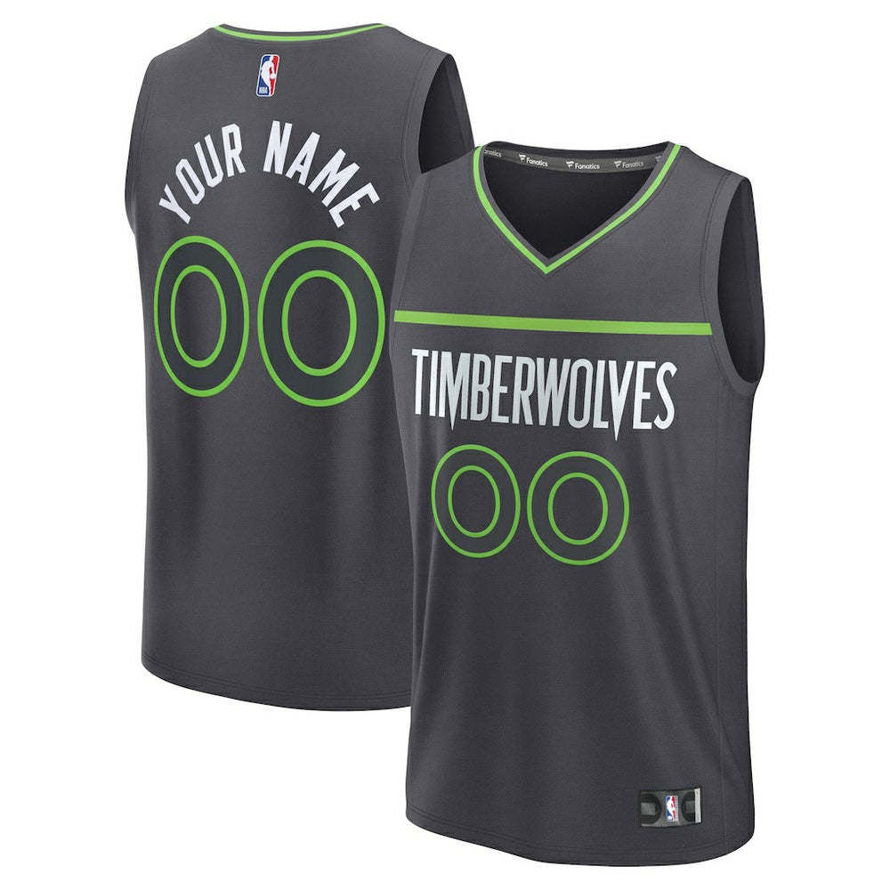 Minnesota Timberwolves Fastbreak Custom Jersey - Statement Edition - Anthracite sale