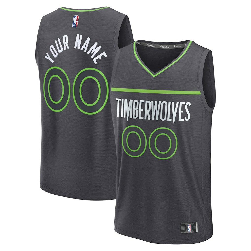 Minnesota Timberwolves Fastbreak Custom Jersey - Statement Edition - Anthracite sale