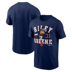 Riley Greene Detroit Tigers Hometown Caricature T-Shirt Navy