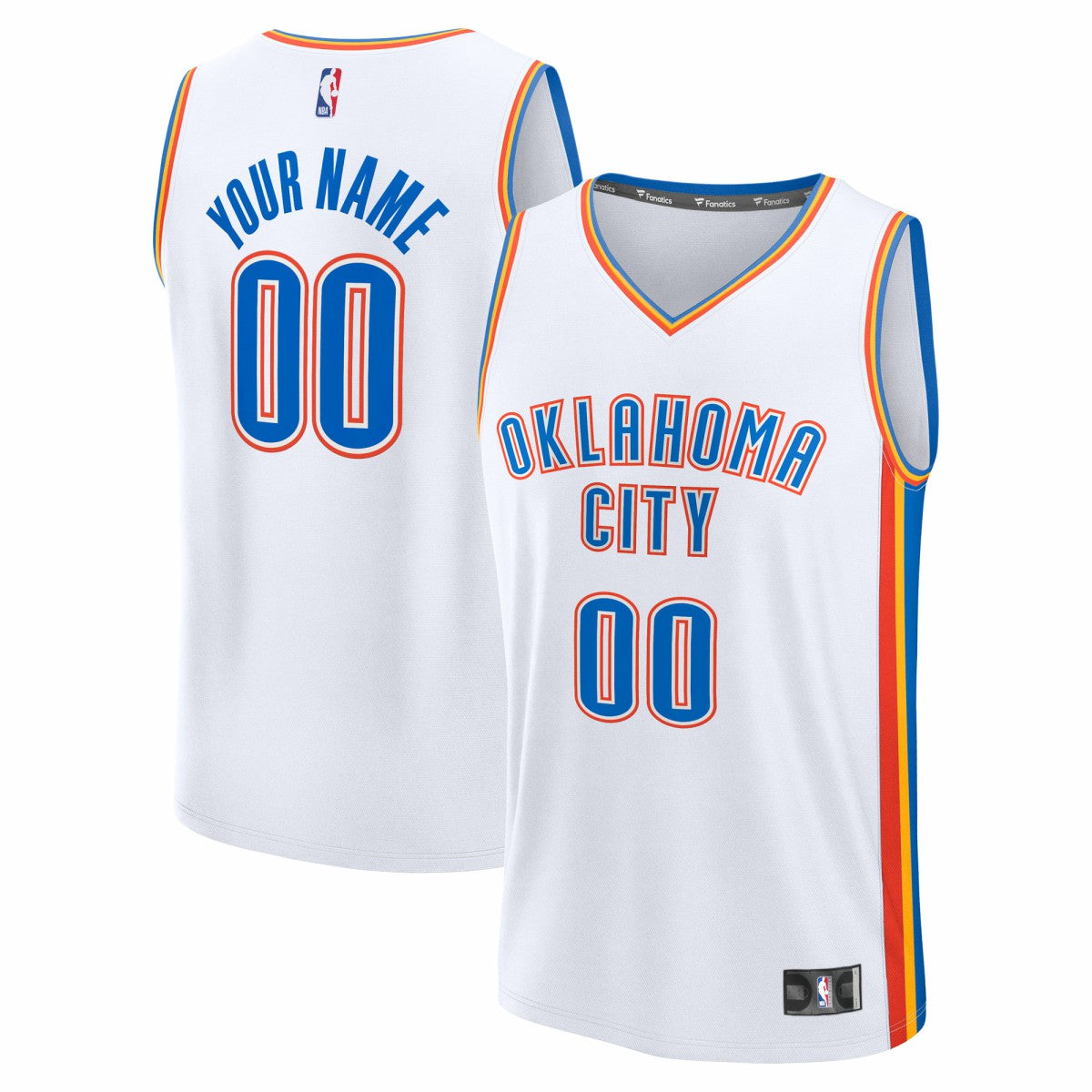 Oklahoma City Thunder Fast Break Custom Jersey - Association Edition - White sale