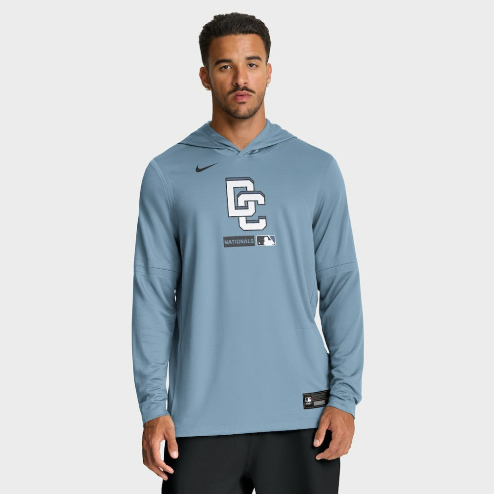 Washington Nationals City Connect Dri-FIT Long Sleeve Hooded T-Shirt Blue