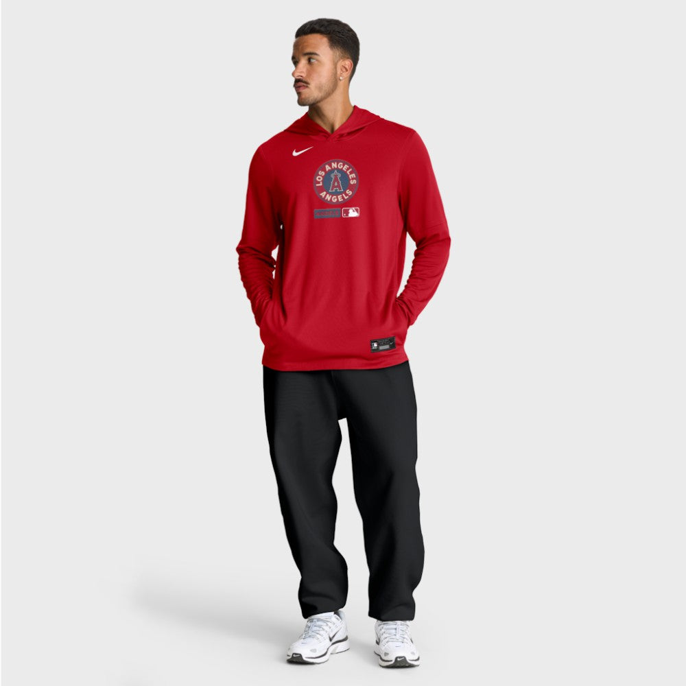 Los Angeles Angels City Connect Dri-FIT Long Sleeve Hooded T-Shirt Red
