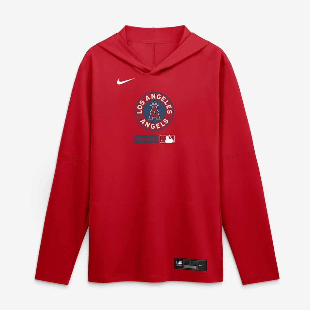 Los Angeles Angels City Connect Dri-FIT Long Sleeve Hooded T-Shirt Red