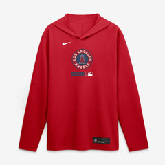 Los Angeles Angels City Connect Dri-FIT Long Sleeve Hooded T-Shirt Red
