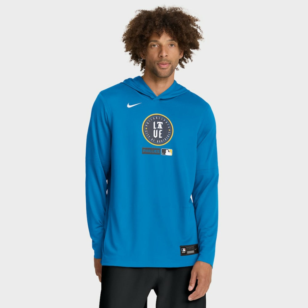 Philadelphia Phillies City Connect Dri-FIT Long Sleeve Hooded T-Shirt Blue