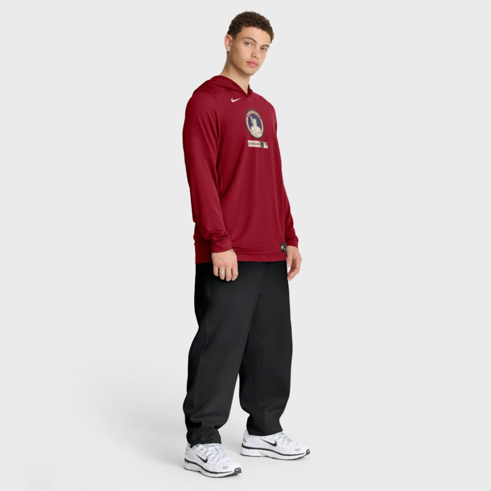 Cleveland Guardians City Connect Dri-FIT Long Sleeve Hooded T-Shirt Red