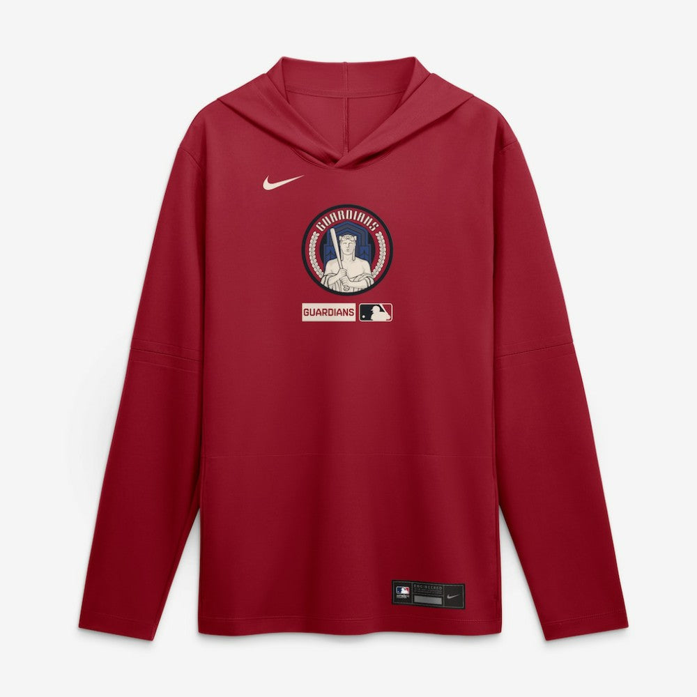 Cleveland Guardians City Connect Dri-FIT Long Sleeve Hooded T-Shirt Red