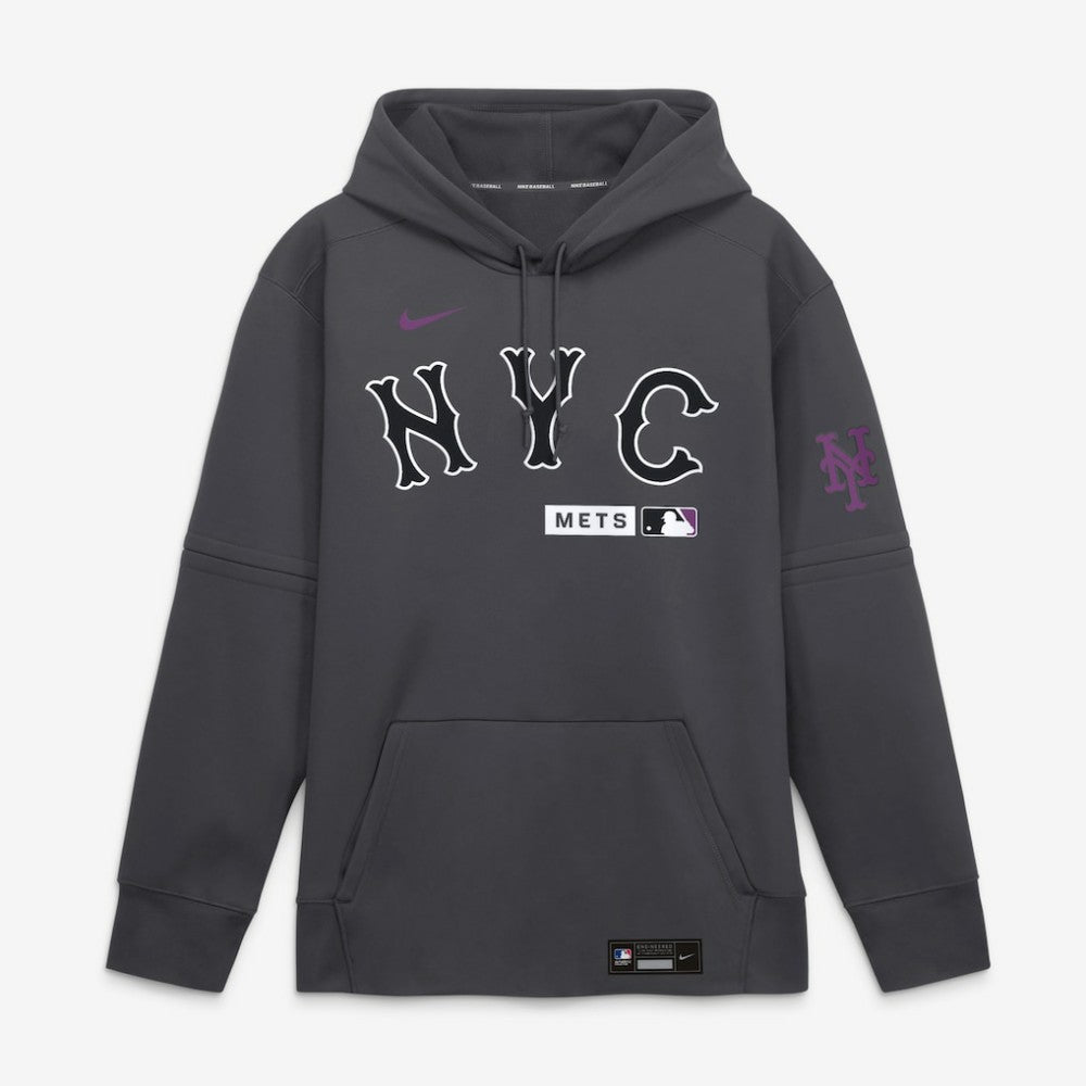 New York Mets Authentic Collection City Connect Therma-FIT Hoodie Anthracite