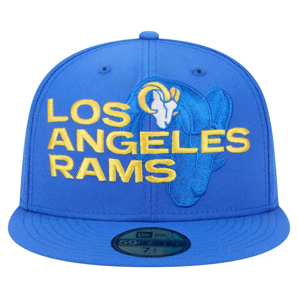 Los Angeles Rams New Era Overlap Wordmark 59FIFTY Fitted Hat - Royal cheap