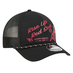 Arizona Cardinals New Era Gas Station 9FORTY A-Frame M-Crown Adjustable Trucker Hat - Black discount