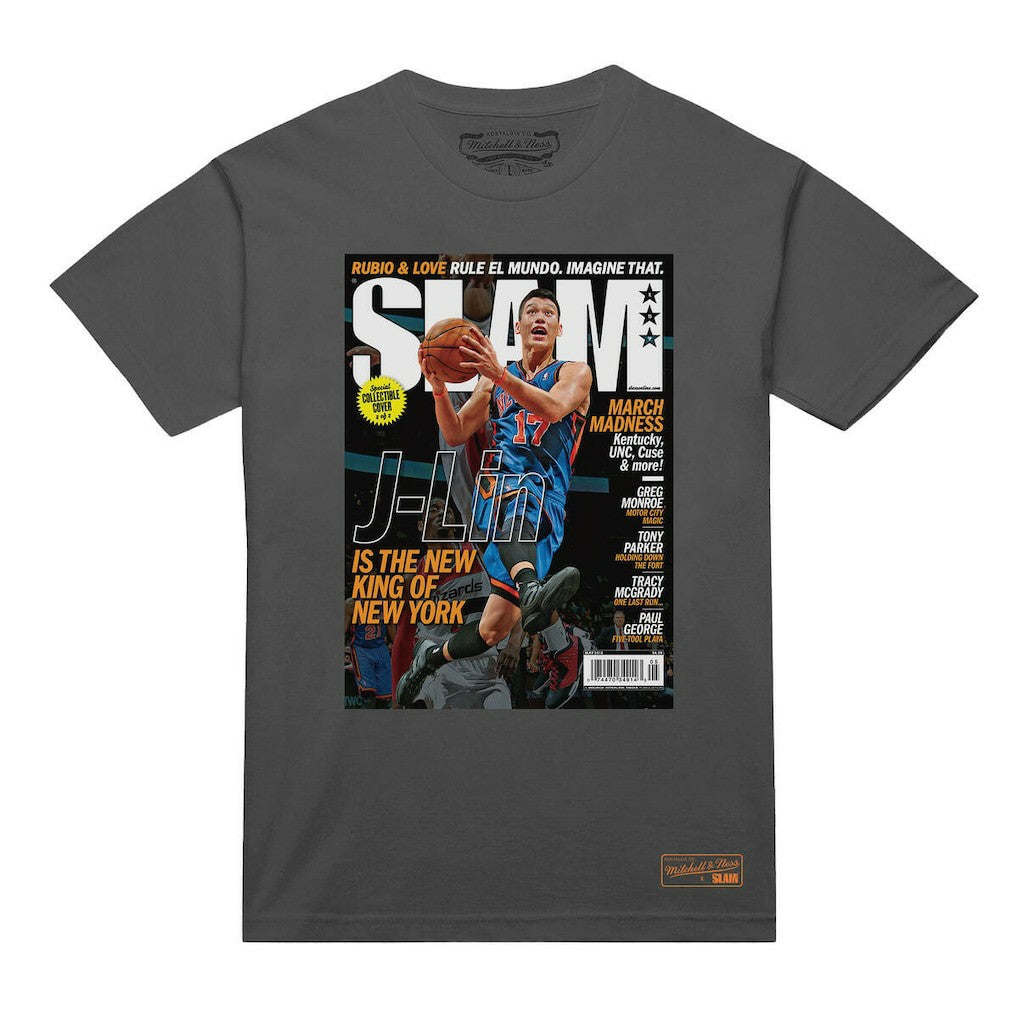 Jeremy Lin New York Knicks NBA Slam Cover T-Shirt - Gray sale