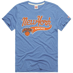 New York Knicks Homage Script Tri-Blend T-Shirt - Blue on sale
