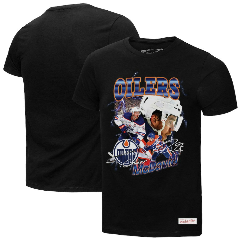 Connor McDavid Edmonton Oilers Mitchell & Ness 2.0 Player Graphic T-Shirt - Black T-shirts