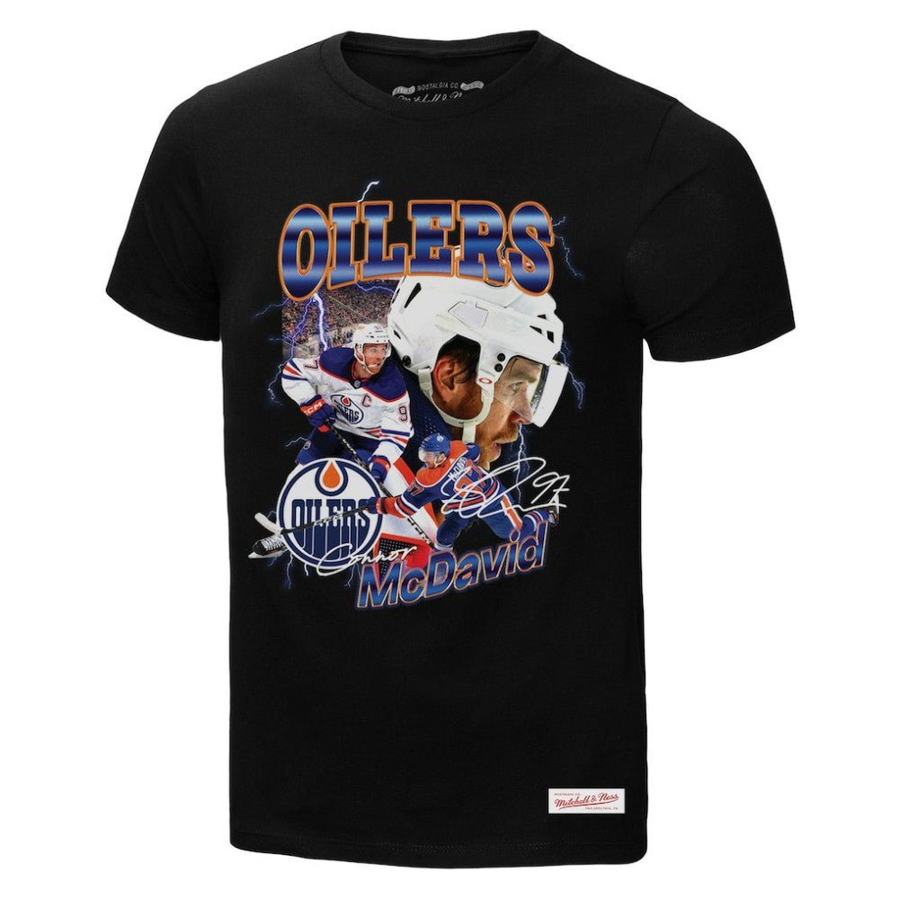 Connor McDavid Edmonton Oilers Mitchell & Ness 2.0 Player Graphic T-Shirt - Black T-shirts