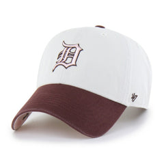 Detroit Tigers Unisex Love Letter Clean Up Adjustable Hat Stone/Burgundy
