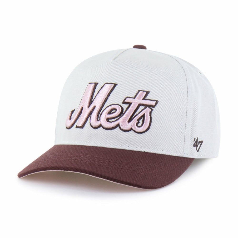 New York Mets Unisex Love Letter Adjustable Hitch Hat Stone/Burgundy