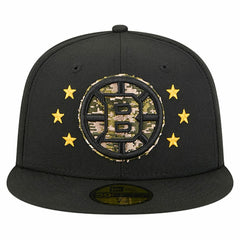 Boston Bruins New Era Military Appreciation Digital Camo Stars 59FIFTY Fitted Hat - Black Hats