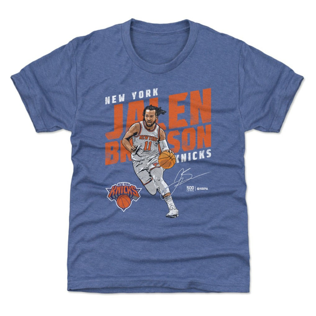 Jalen Brunson New York Knicks 500 Level Youth Slant T-Shirt - Blue on sale