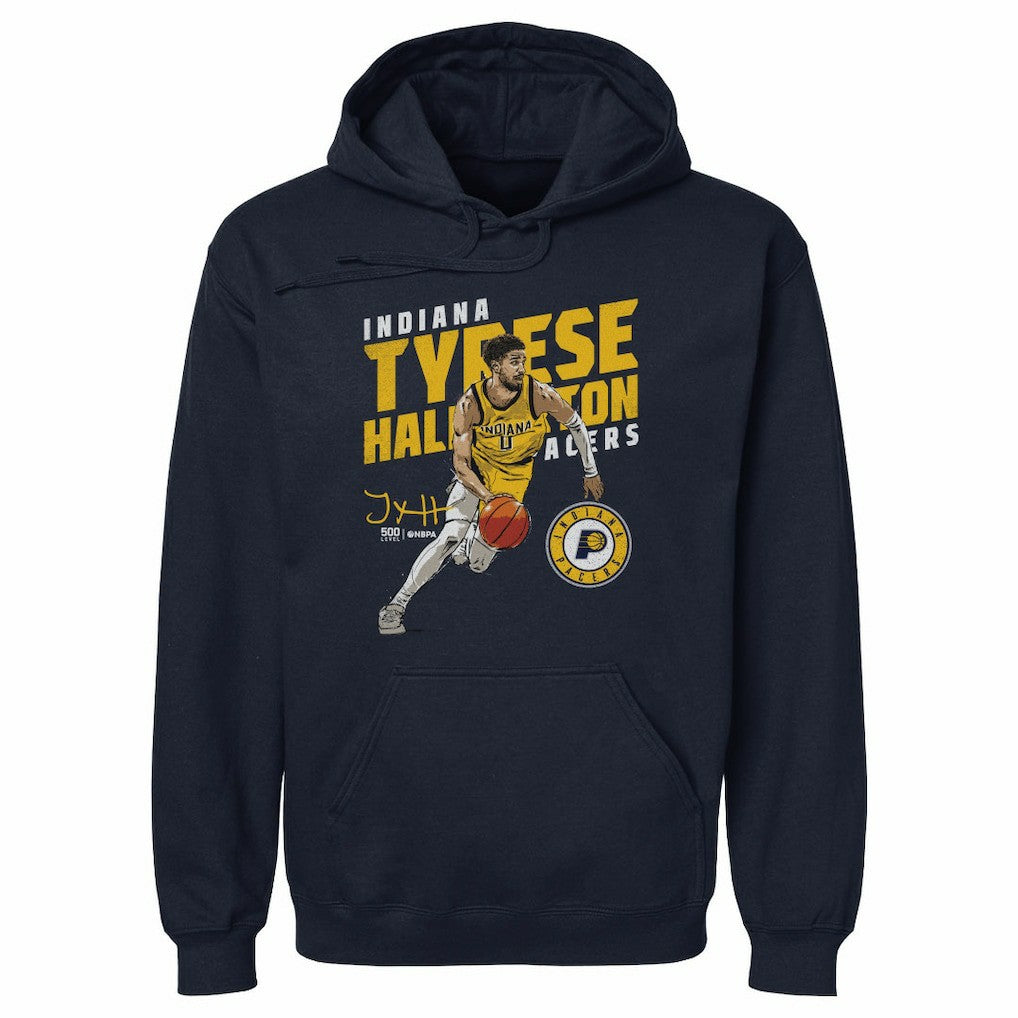 Tyrese Haliburton Indiana Pacers 500 Level Slant Pullover Hoodie - Navy for sale