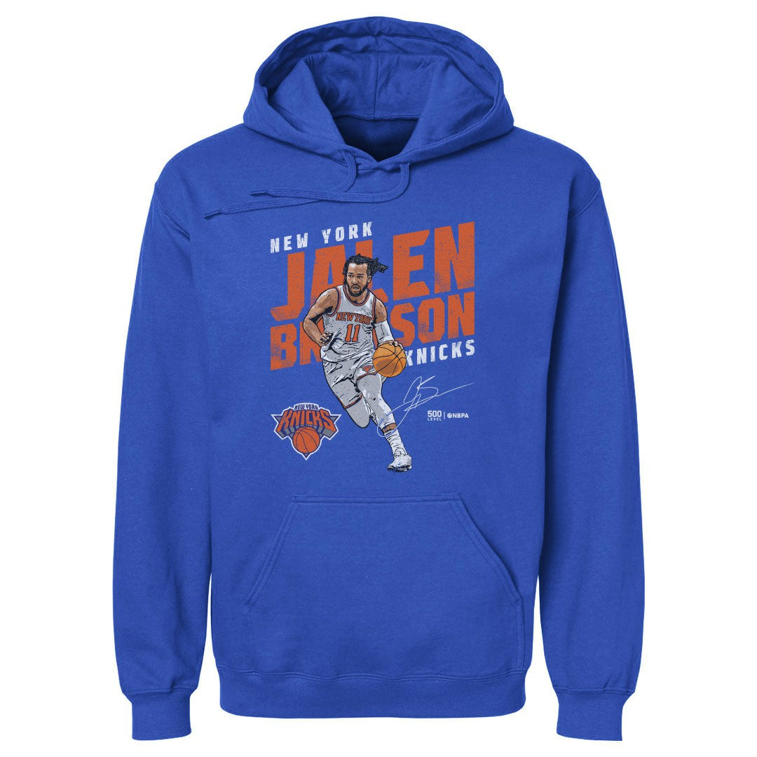 Jalen Brunson New York Knicks 500 Level Slant Pullover Hoodie - Blue on sale