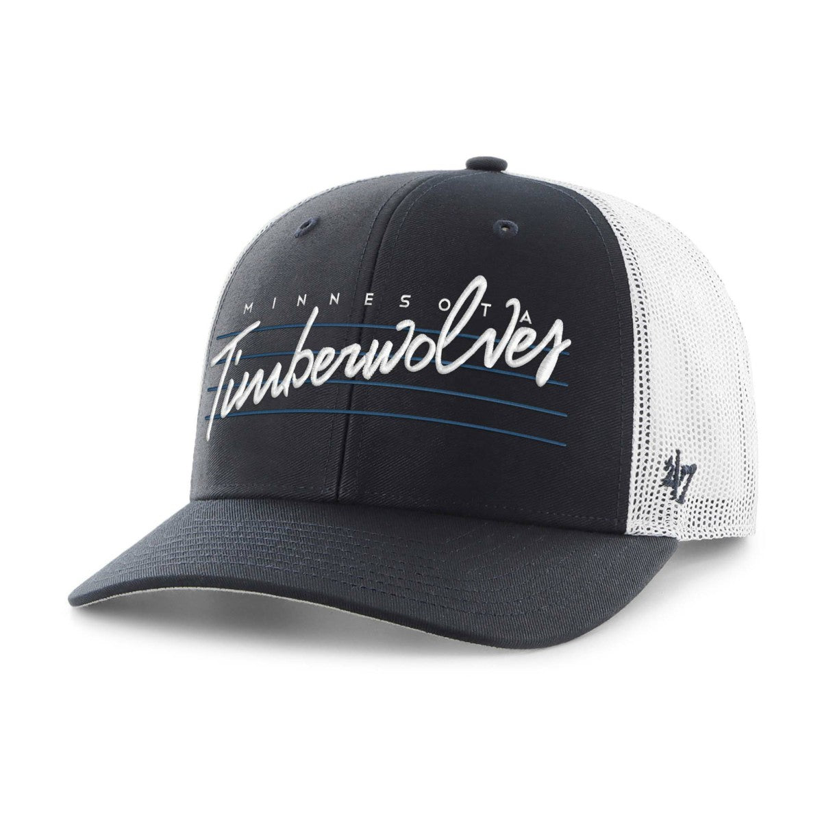 Minnesota Timberwolves '47 Downburst Trucker Adjustable Hat - Navy shop