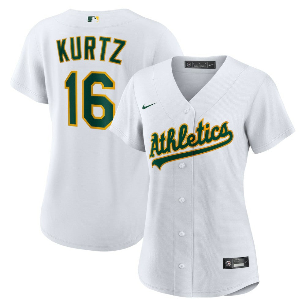 Nick Kurtz Athletics Women's Home Replica Player Jersey White