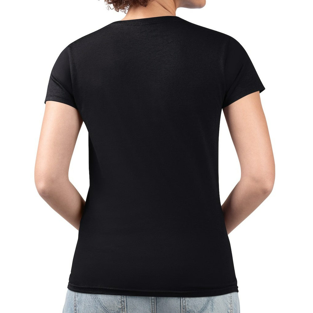 Jacksonville Jaguars G-III 4Her by Carl Banks Women's Super-Slim Fit Lightweight Pinstripe Circle V-Neck T-Shirt - Black for sale
