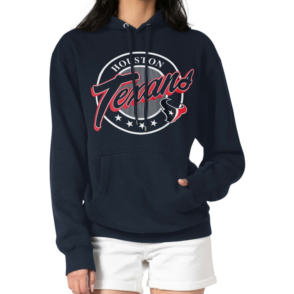 Houston Texans G-III 4Her by Carl Banks Women's Pinstripe Circle Fleece Pullover Hoodie - Navy cheap
